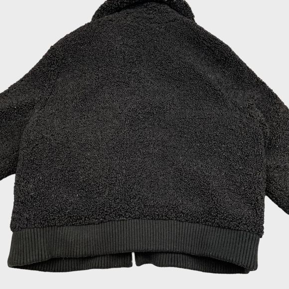Banana Republic Full Zip Sherpa Bomber Jacket in Black Women's Size XL - Picture 11 of 14